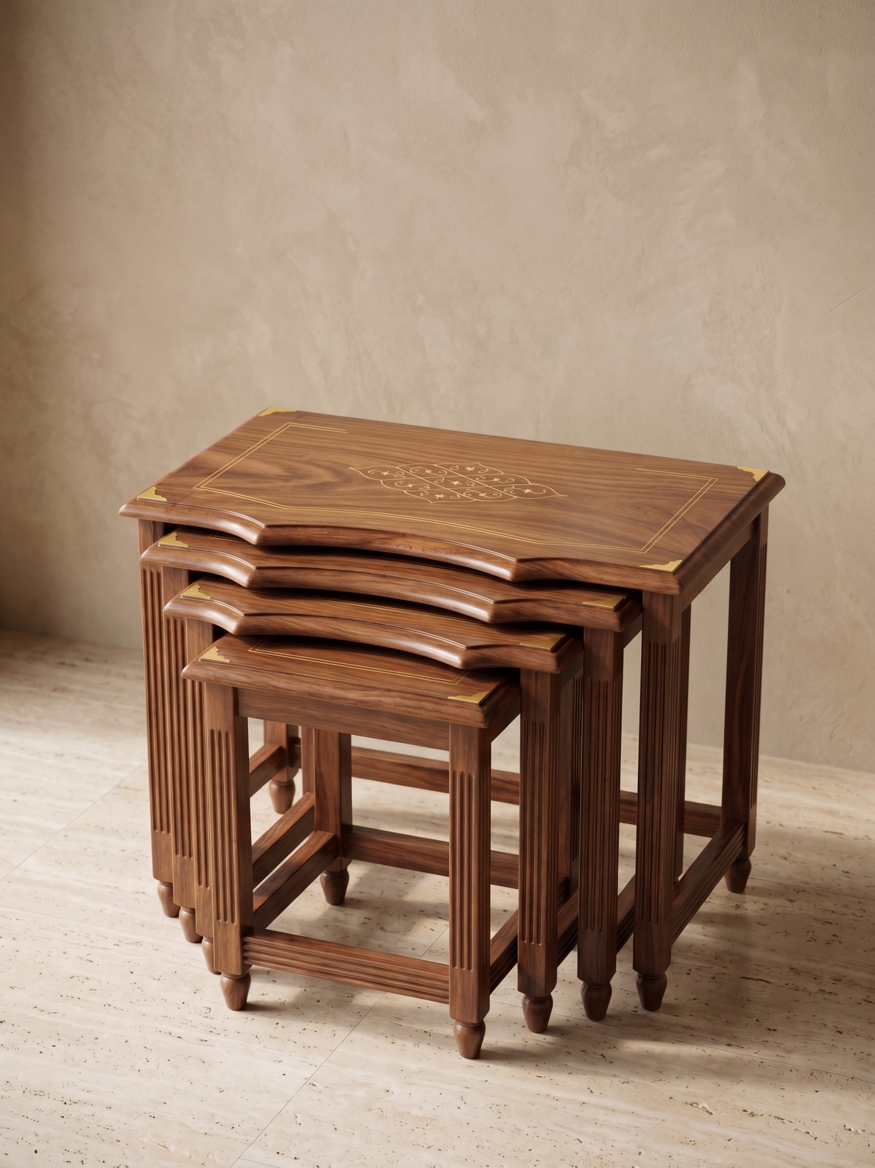 Traditional Scalloped Nesting Tables