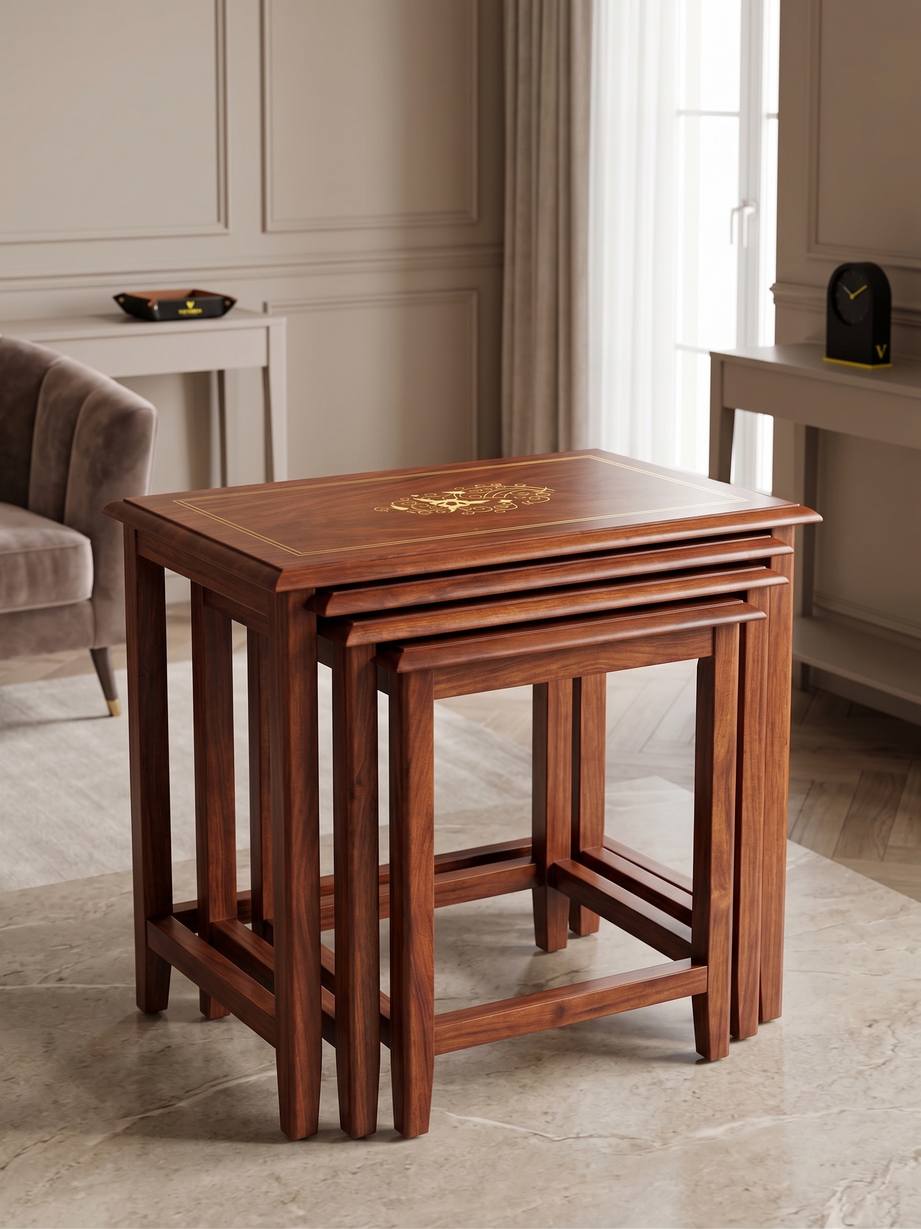 Heritage Wood Nesting Table Set