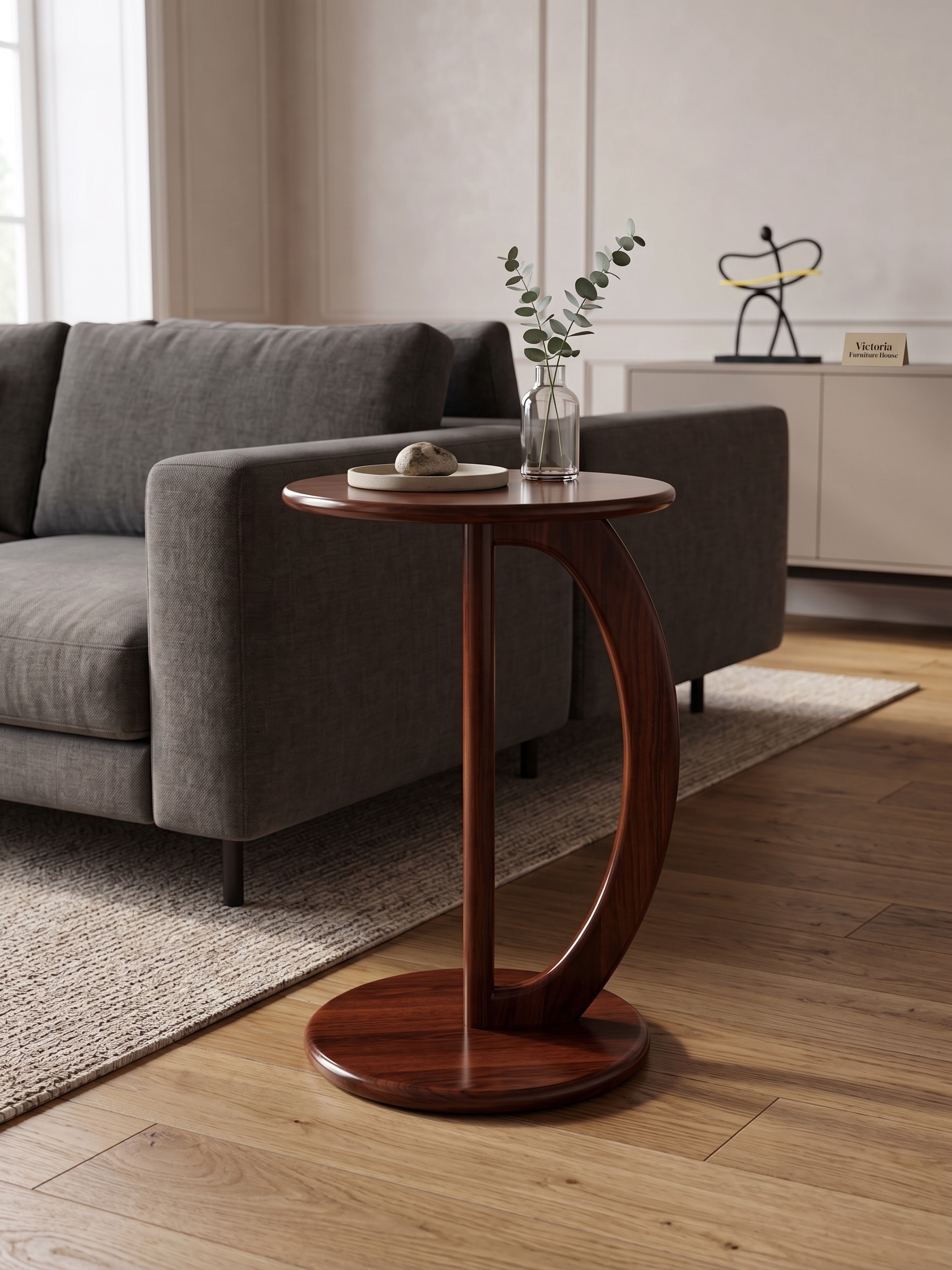 Crescent Wood Side Table