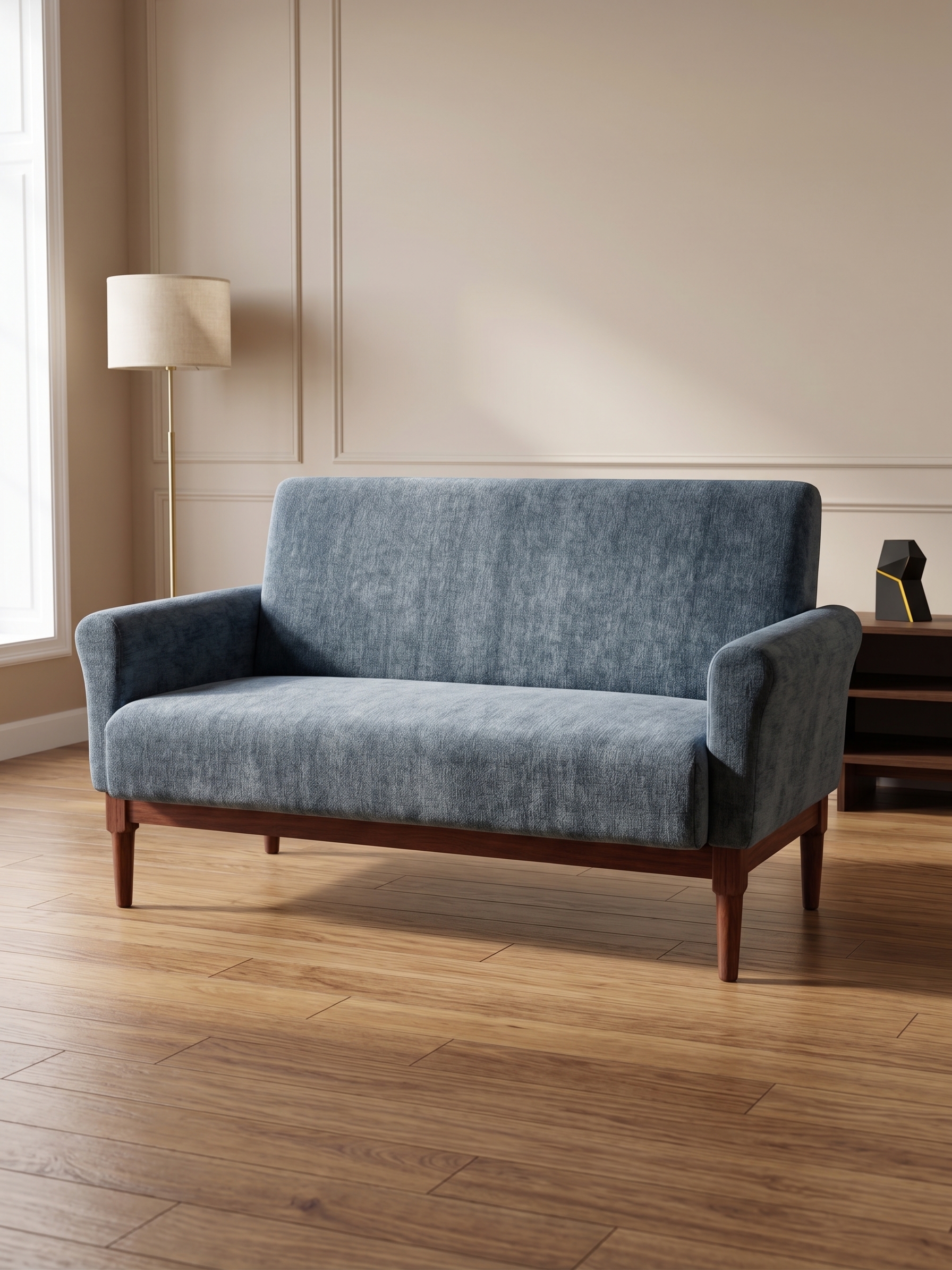 Slate Blue Upholstered Sofa thumbnail 3
