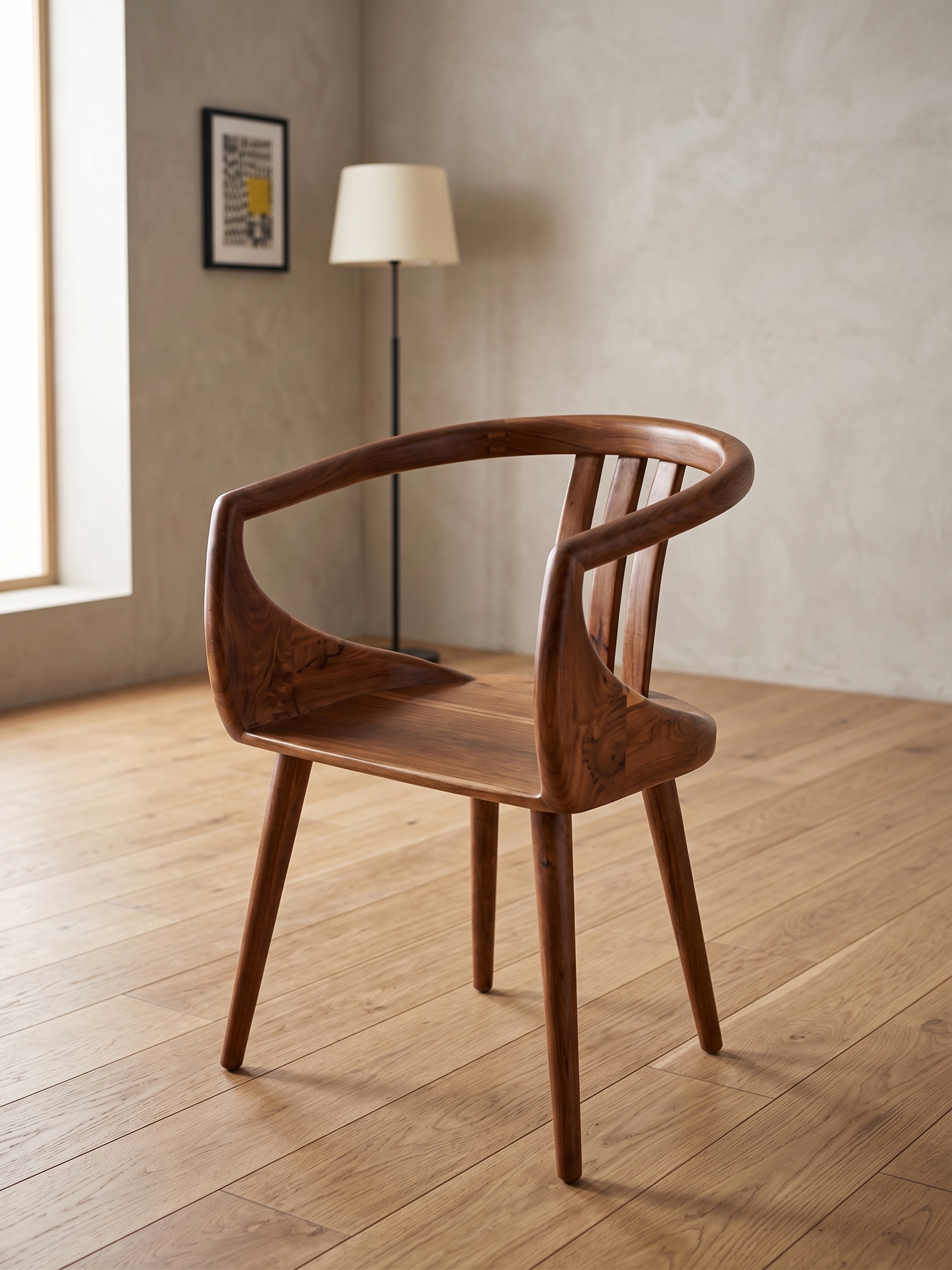 The Luna Sculpted Wooden Accent Chair thumbnail 2