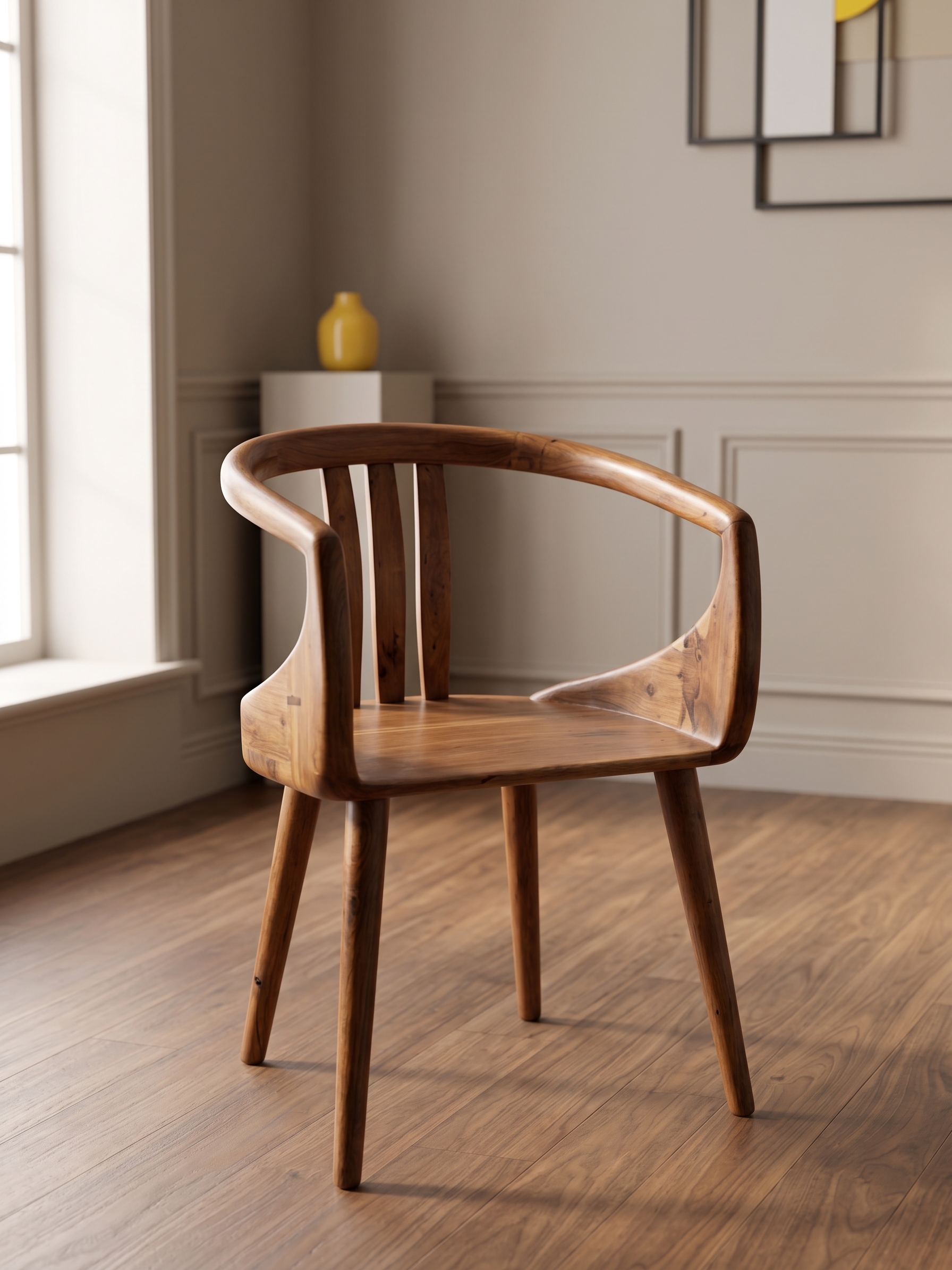 The Luna Sculpted Wooden Accent Chair thumbnail 3