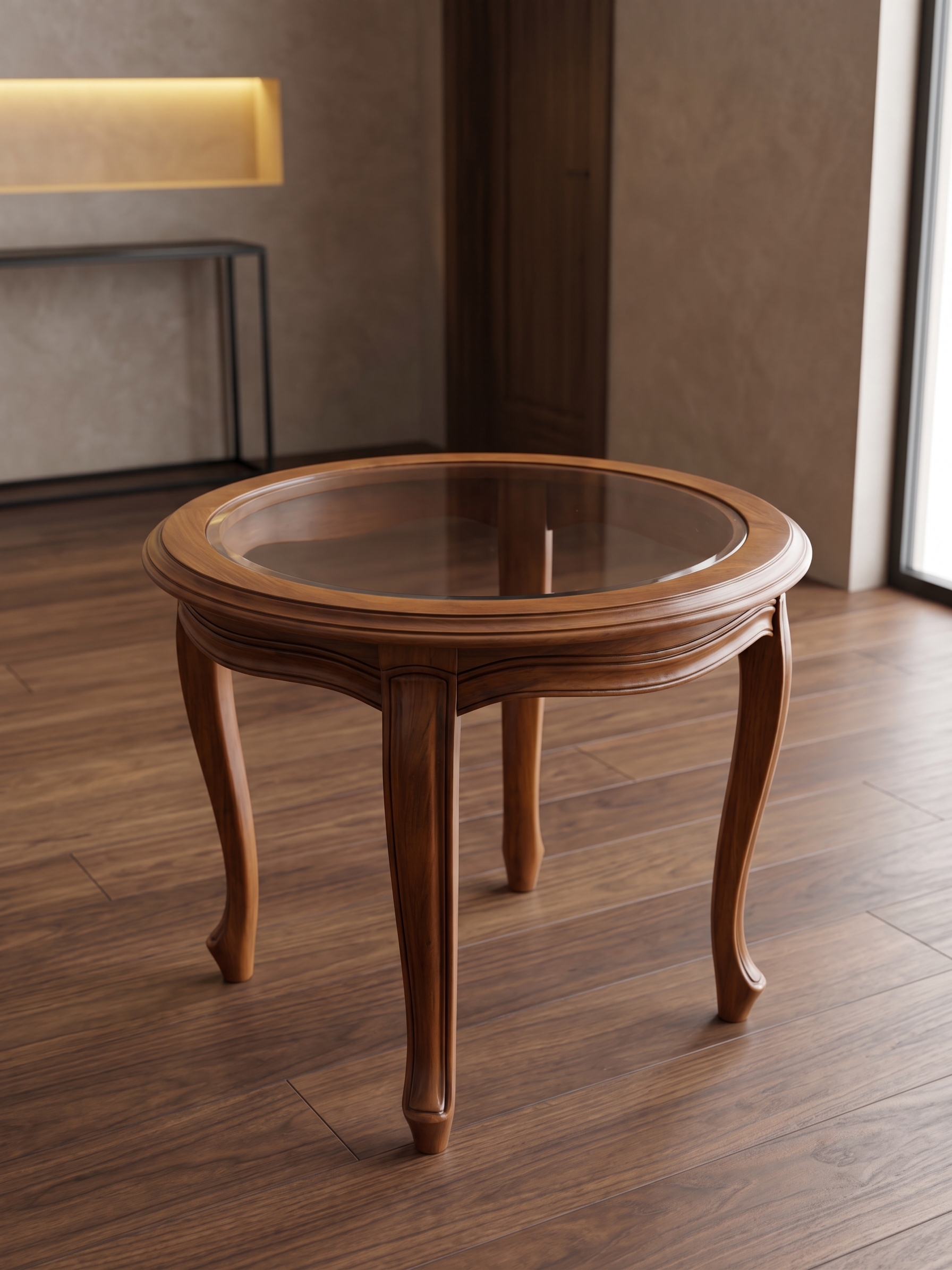 The Kensington Glass-Inset Side Table