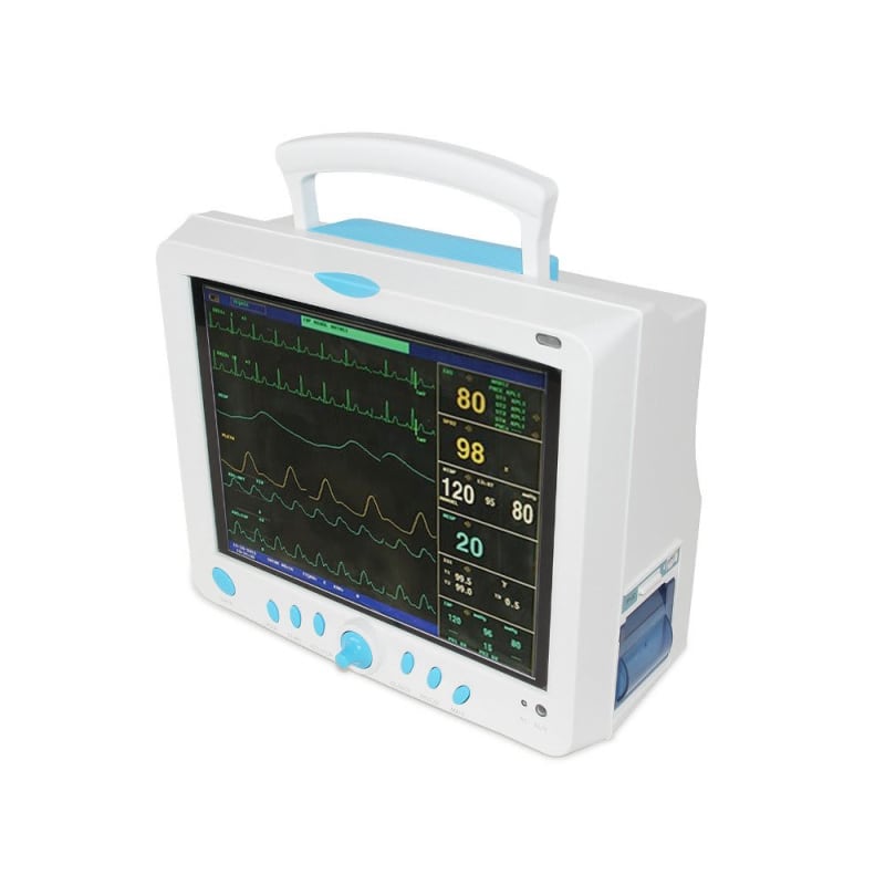 Contec CMS9000 6 Parameter 12” Patient Monitor-SPO2,PR,NIBP,RESP,TEMP,ECG w/ Printer by Contec Bangladesh — MediportBD (হাসপাতাল মেশিন)