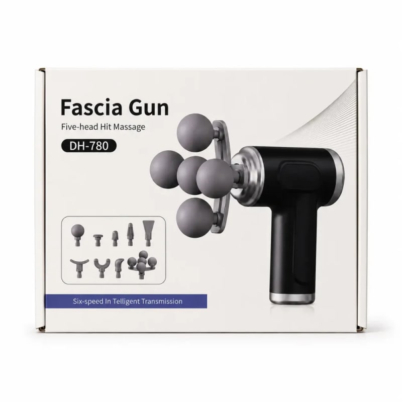 Five Headed Fascia Gun Massage DH-780 | 9 Multi-Head Attachment Bangladesh — MediportBD