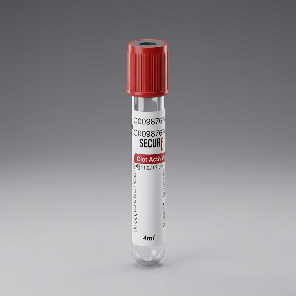 Secure Clot Activator Vacuum Blood Collection Tube (Plain) - 5mL