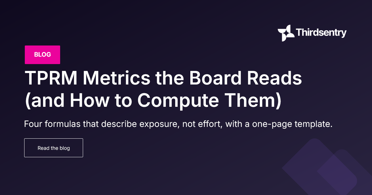 TPRM Metrics the Board Actually Reads (and How to Compute Them)