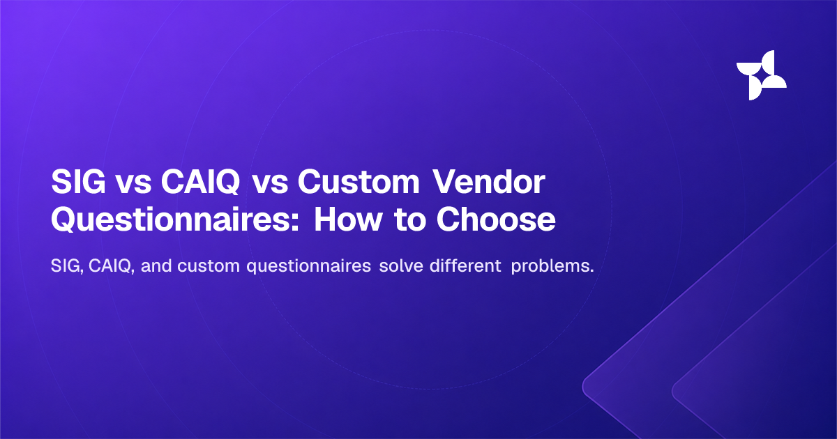 SIG vs CAIQ vs Custom Vendor Questionnaires: How to Choose