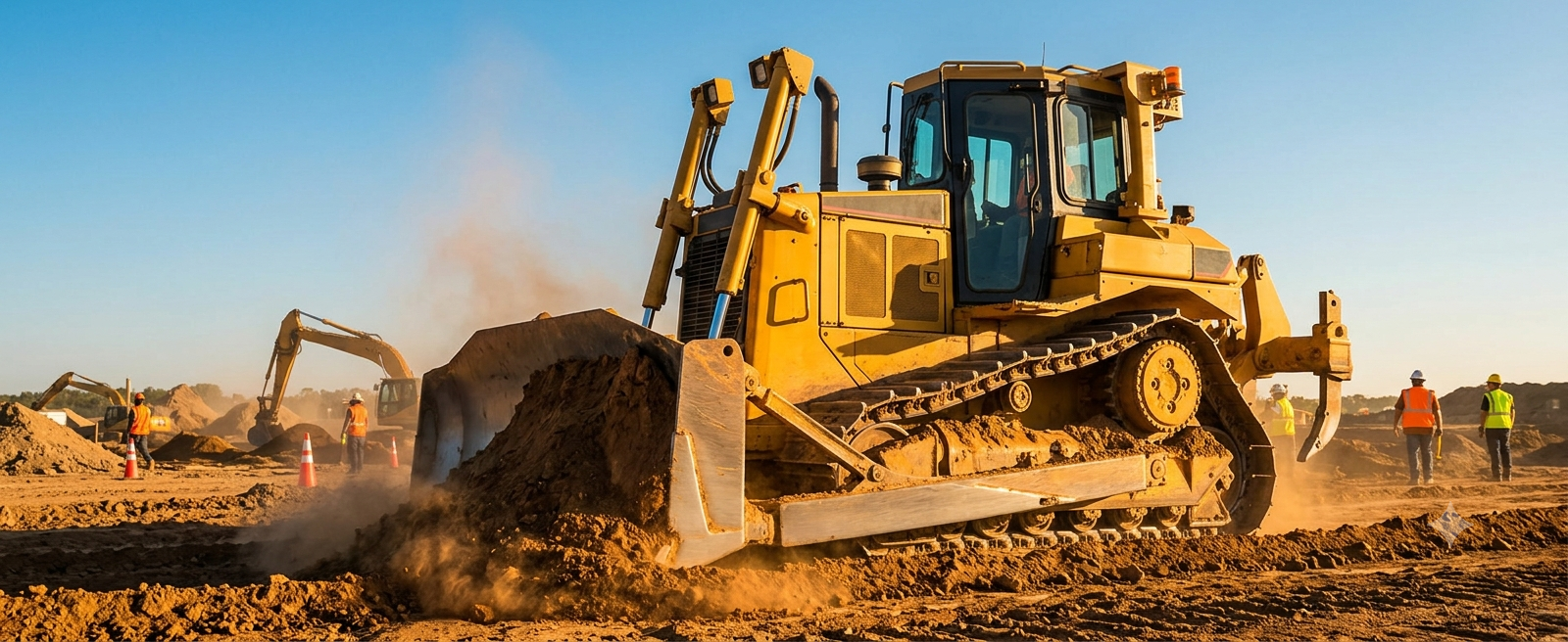 Bulldozer en construcción