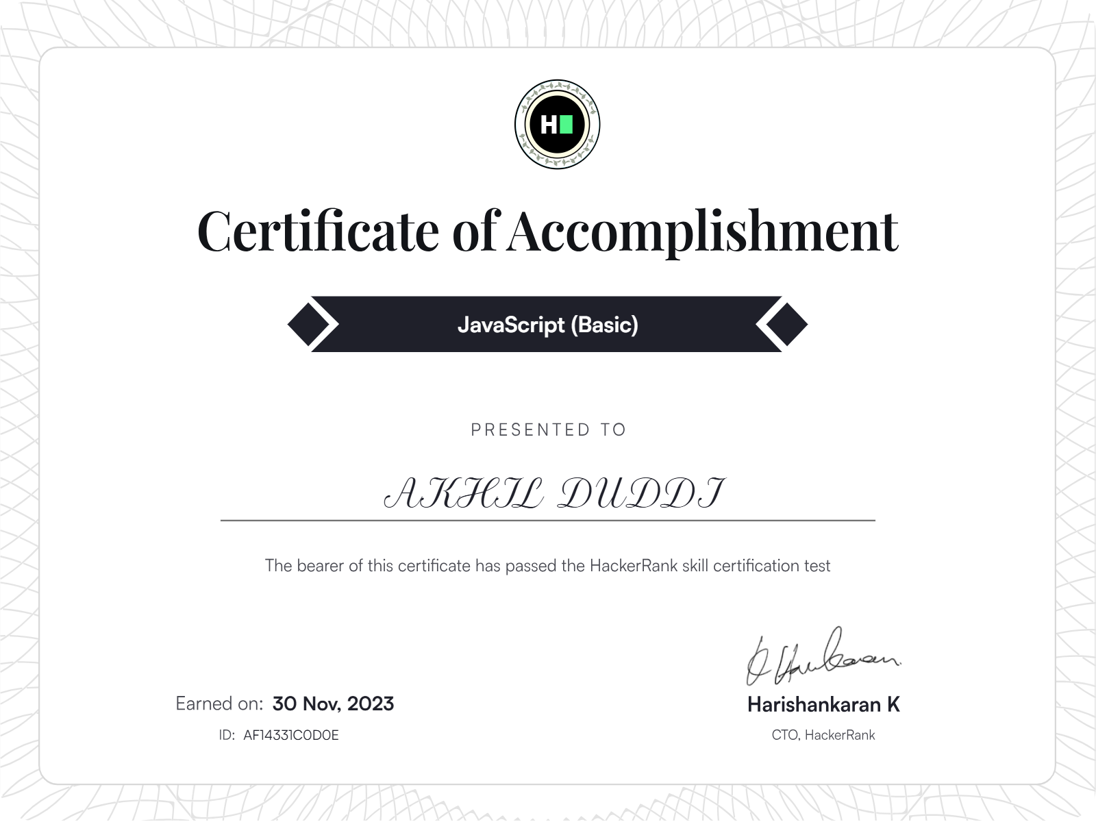 SQL Basic Certificate