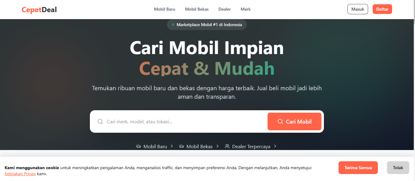 CepetDeal - Marketplace Mobil Bekas Indonesia