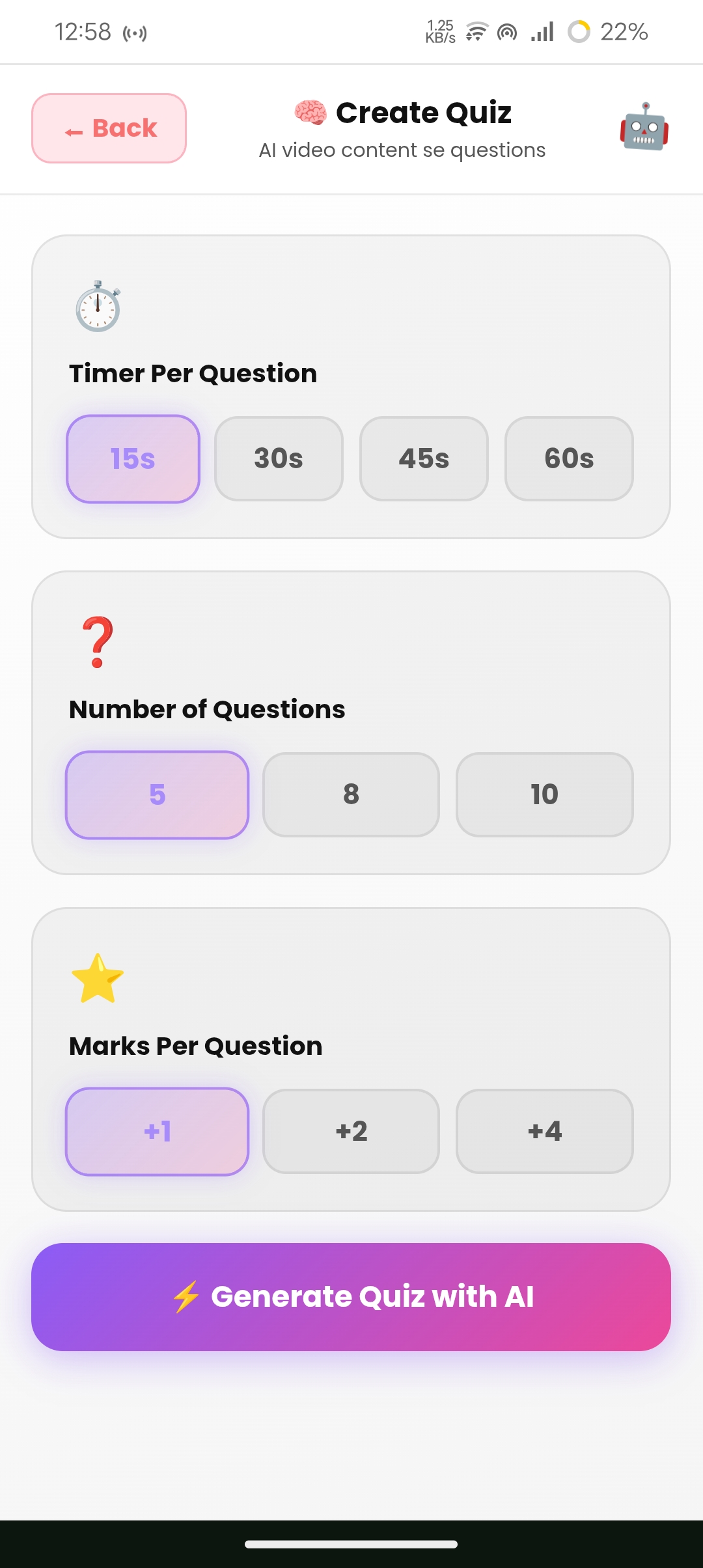 Create Quiz with AI