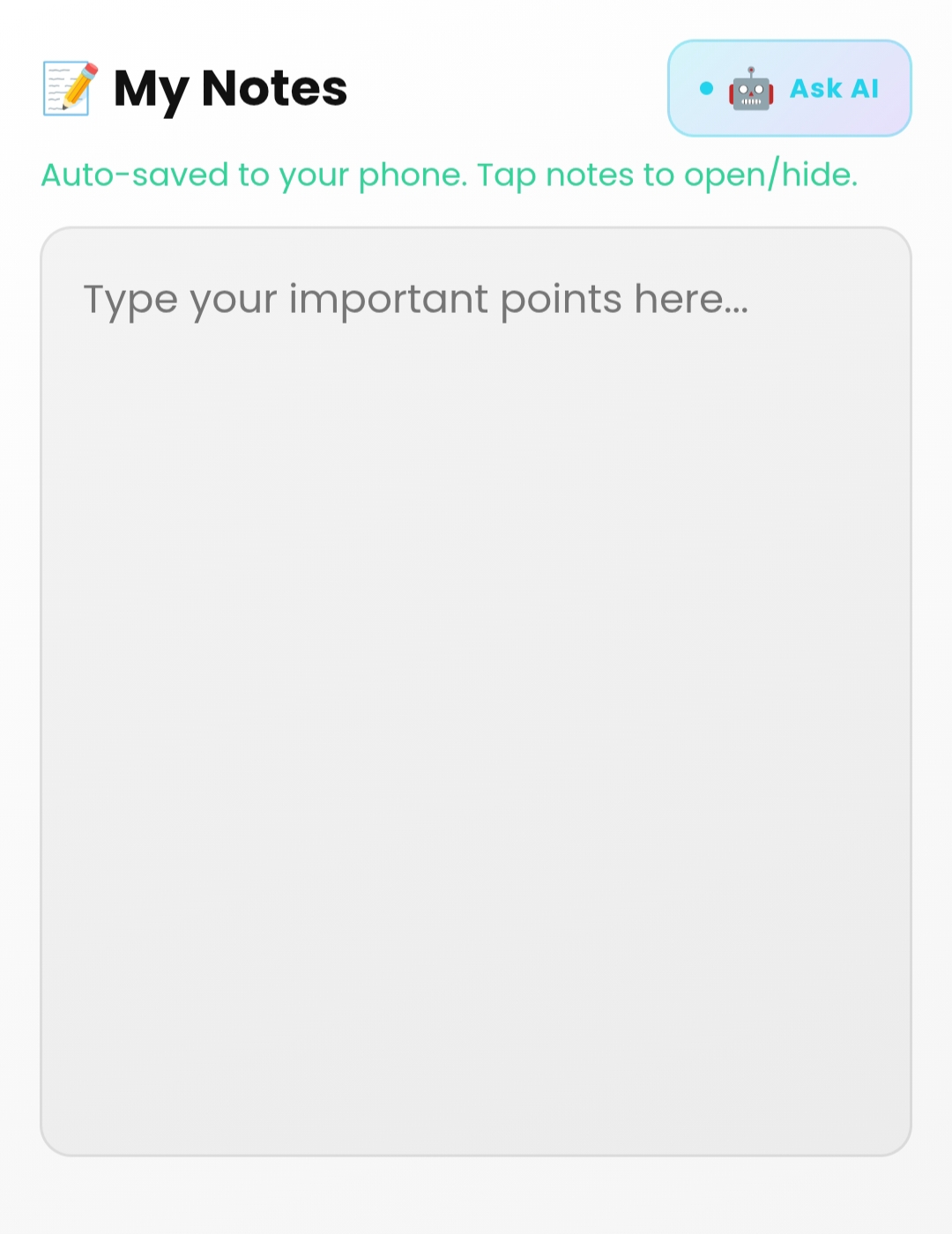 Ask AI Feature
