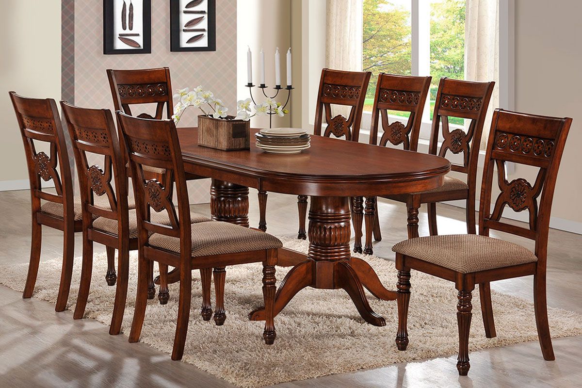 SIX SEATER MAHOGANY DINING TABLE