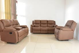 Brown 5 Seater Leather Recliner
