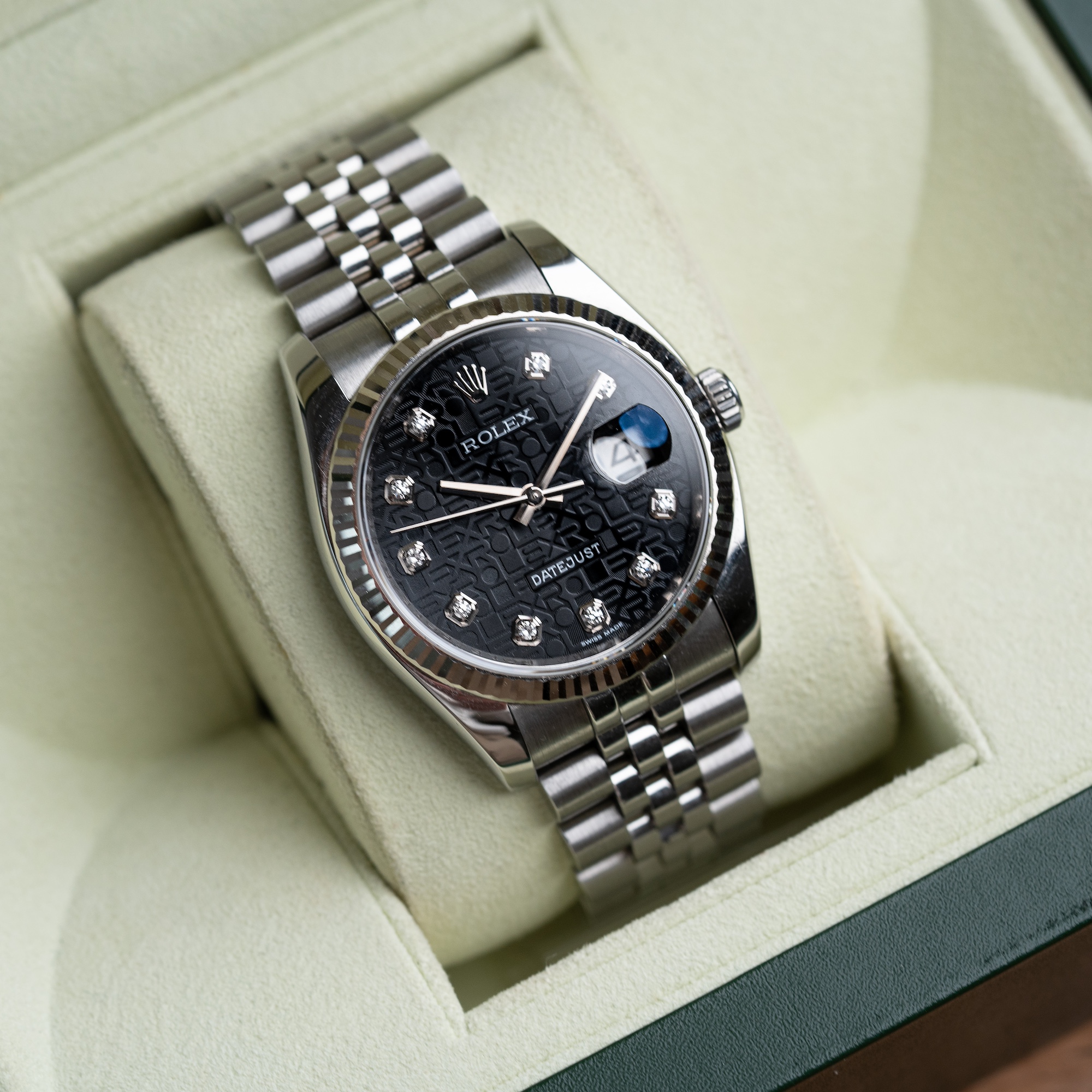 Rolex datejust 116234 black diamond