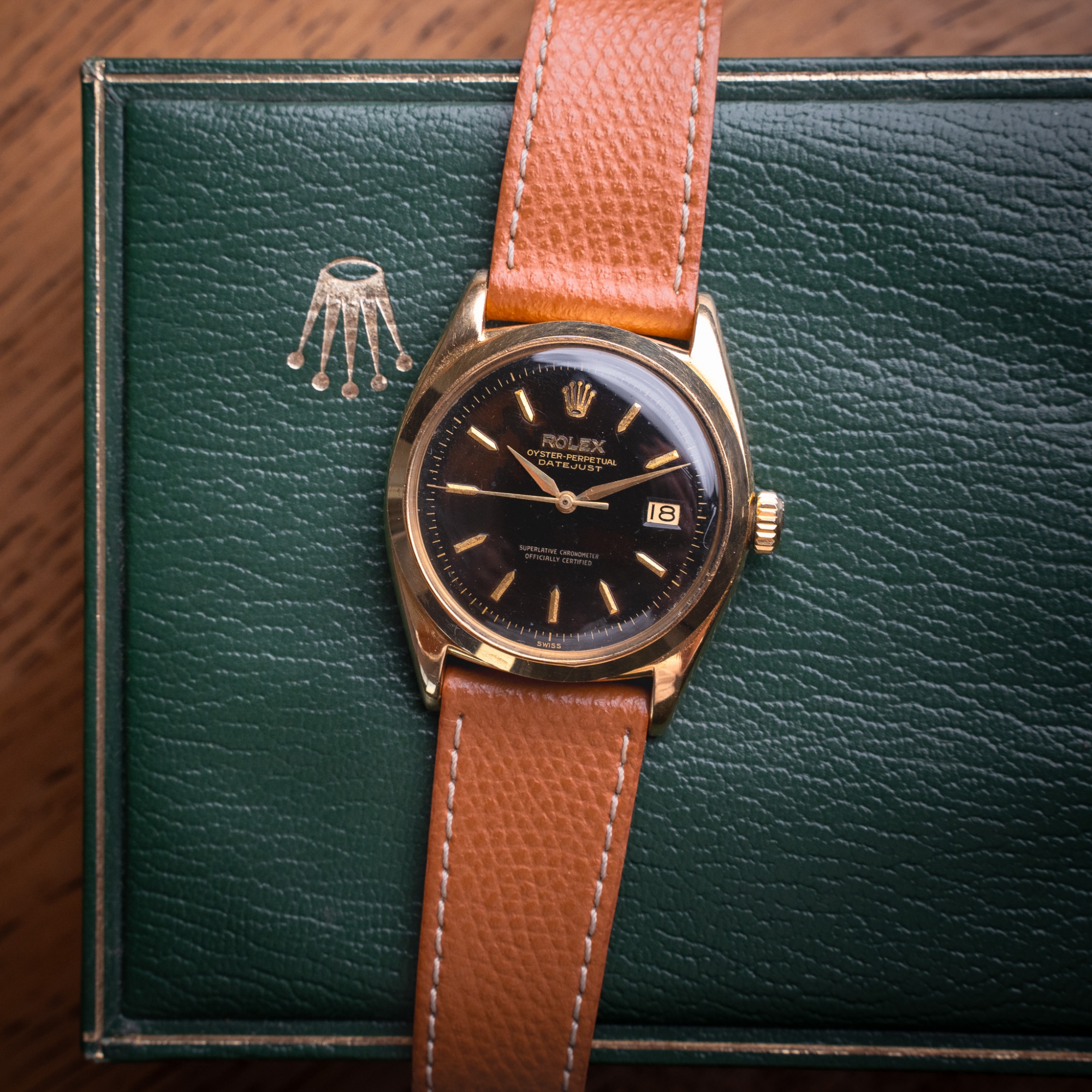 Rolex Datejust 6605 gilt dial tropical 