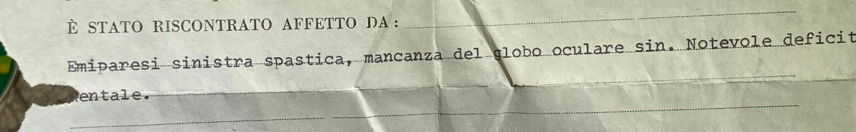 Frammento di documentazione medica