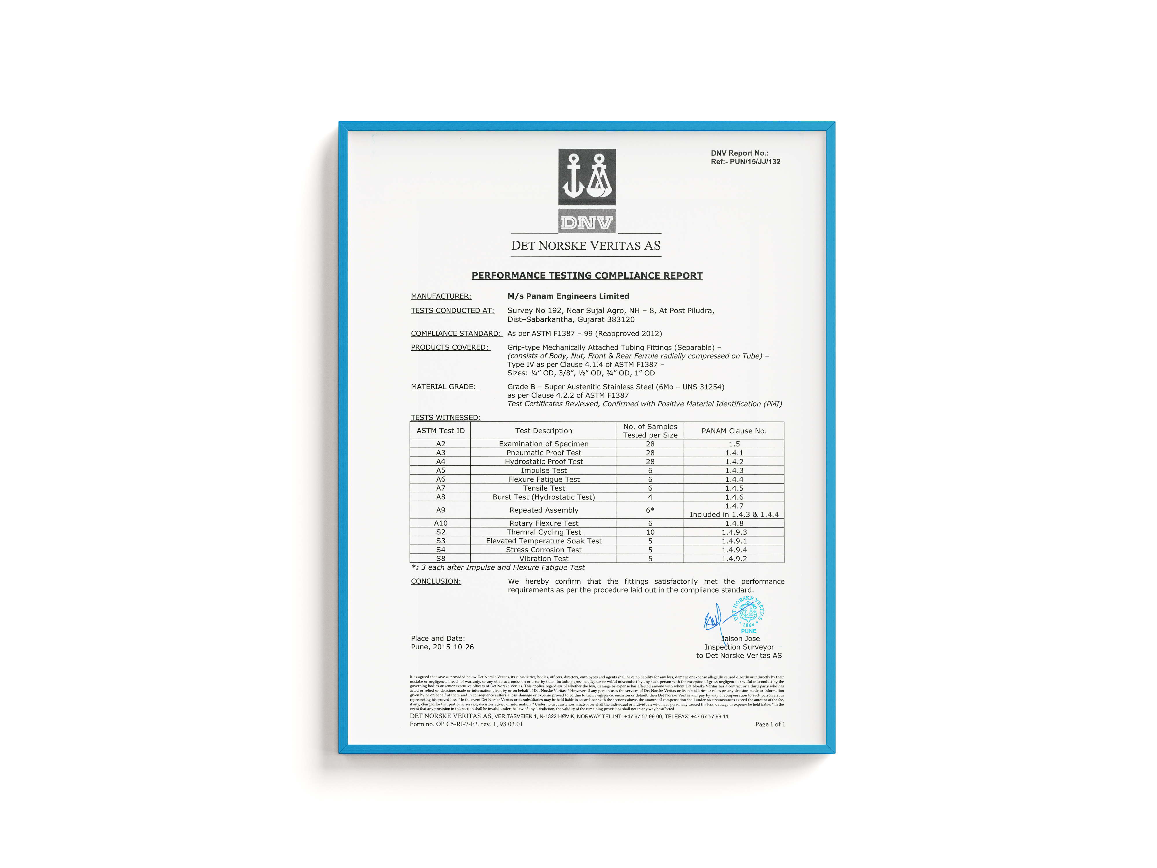 ASTM F1387-99 SS 316