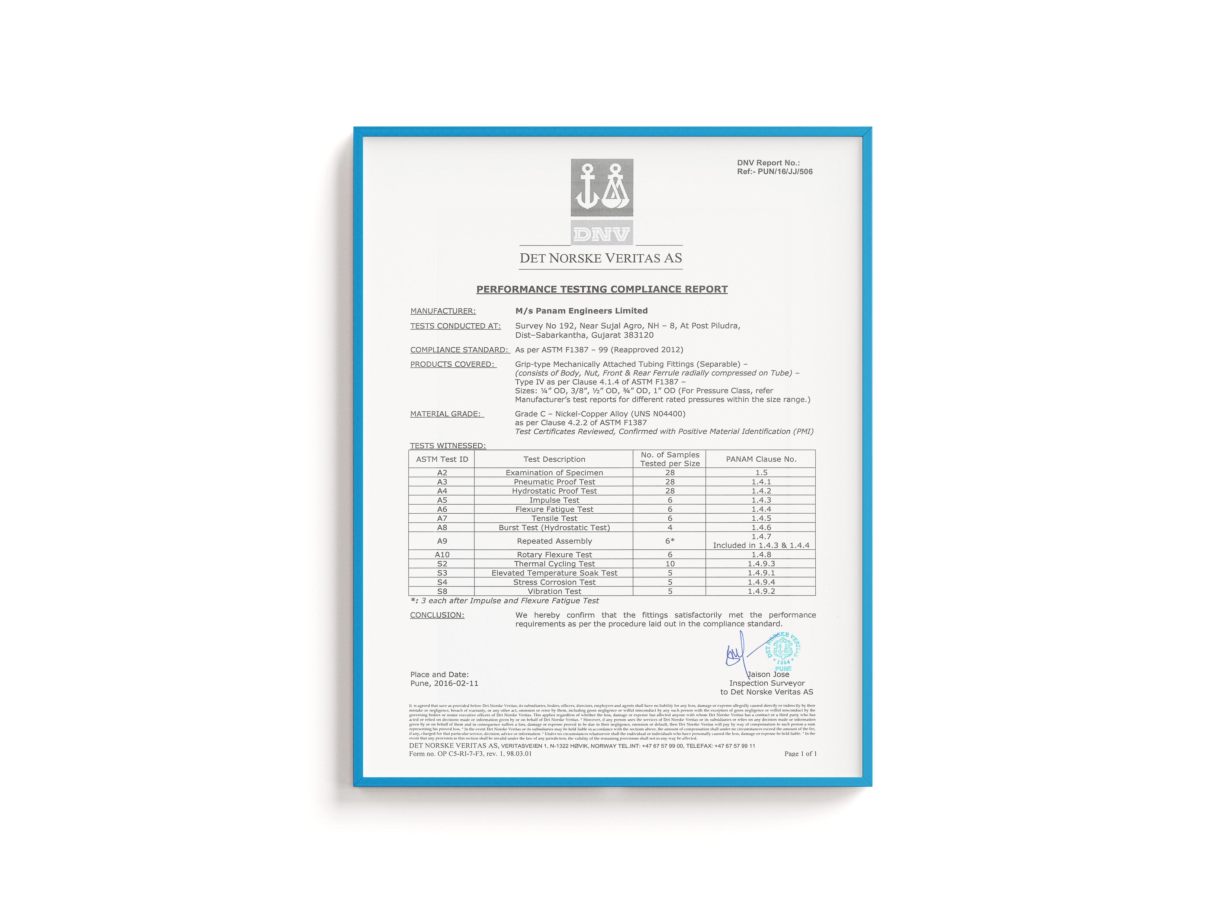 ASTM F1387-99 UNS N04400
