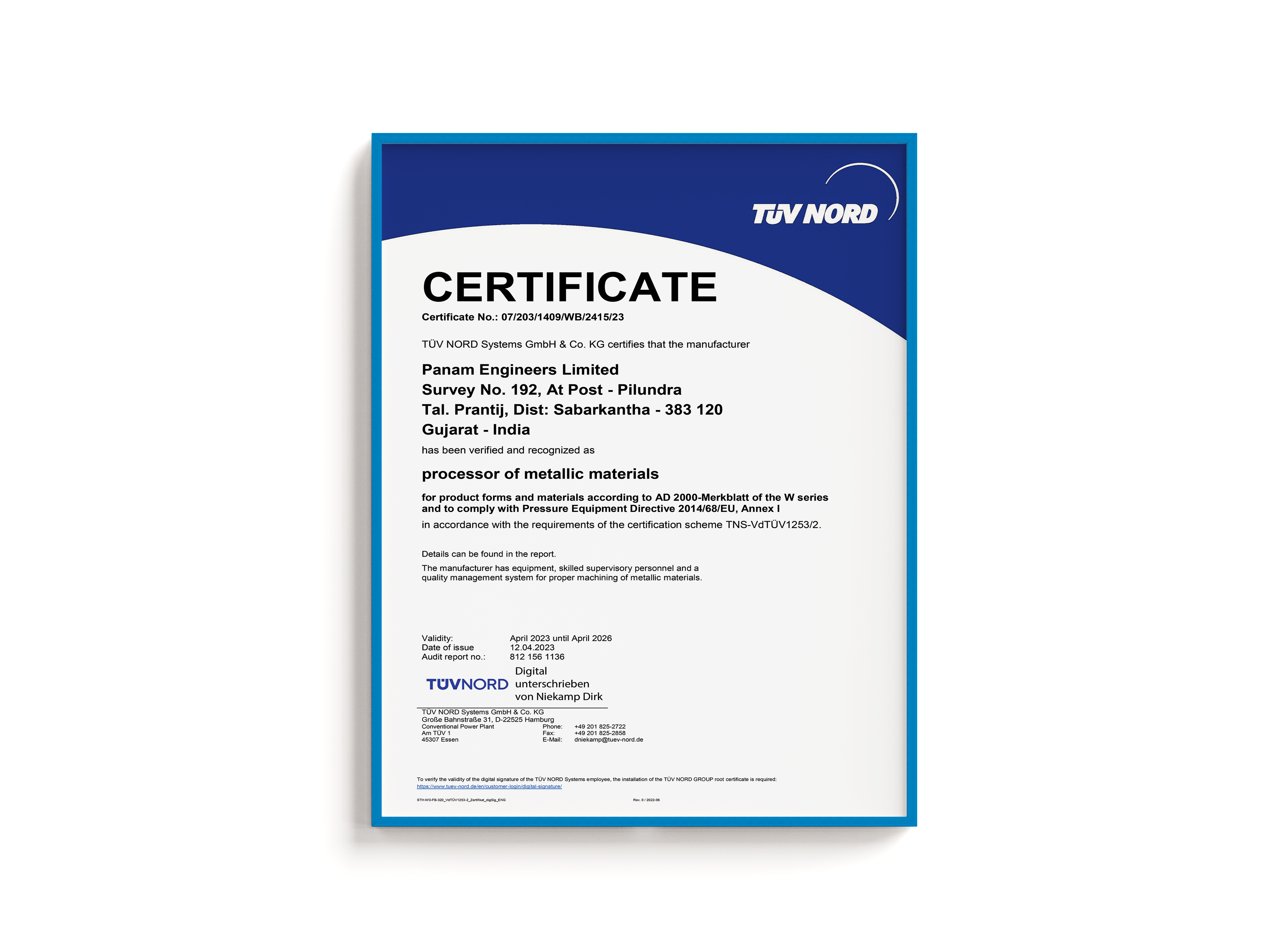 CE-PED Cert For Fittings & Valves