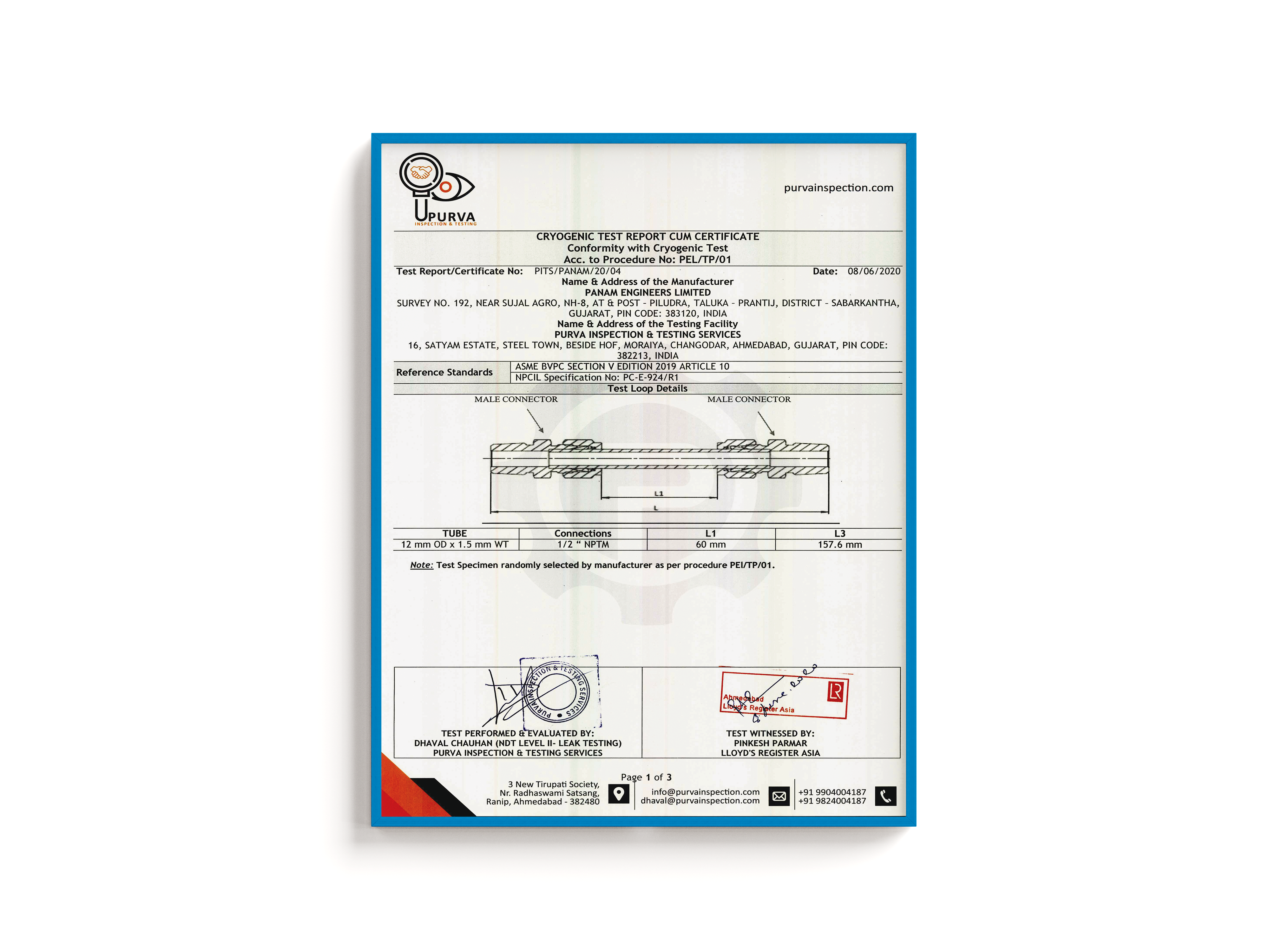 CRYOGENIC TEST REPORT