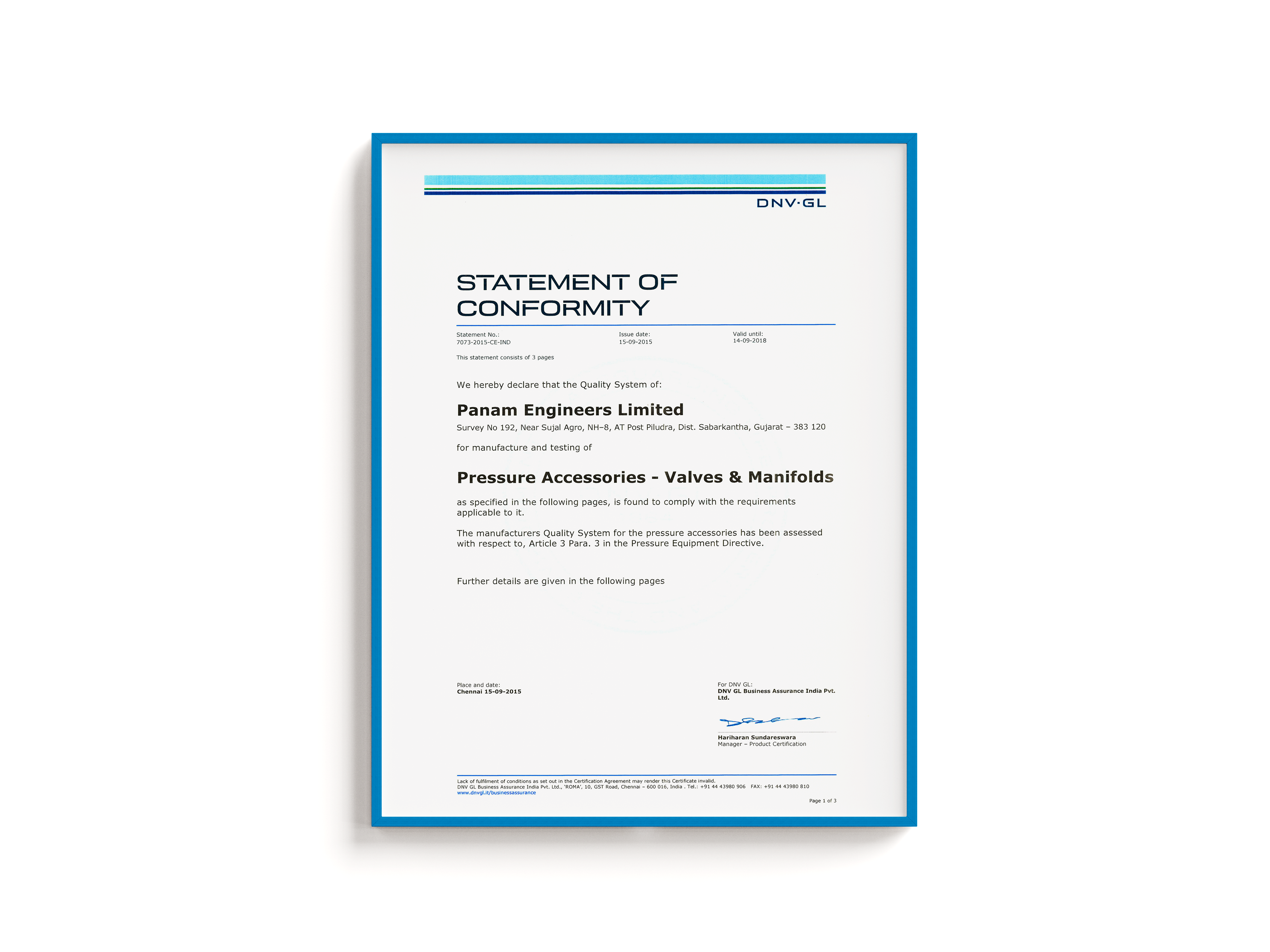 DNV-GL Valves Valves Manifolds