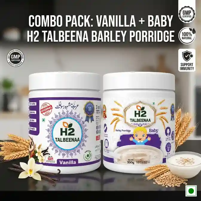 H2 Talbeenaa Vanilla & Baby Barley Porridge 2-Pack Combo (350g Each) – Complete Family Nutrition