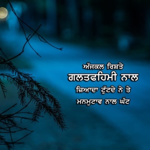 Ajjkal rishte galtfehmi naal jyada tutde ne