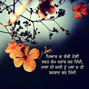 Piyar ch rakhi hoy sharat kam kharab kar dindi