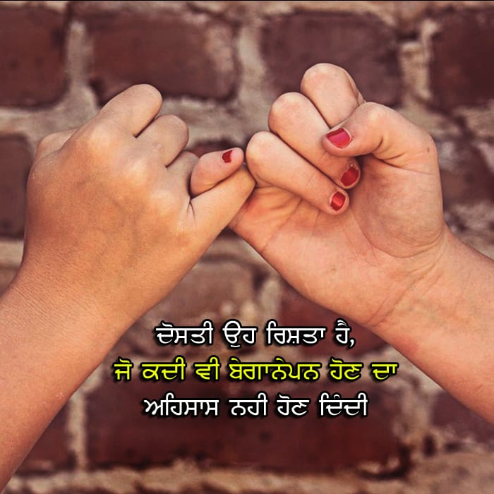 Dosti oh rishtaa hai jo kadi vi begainepan hon da