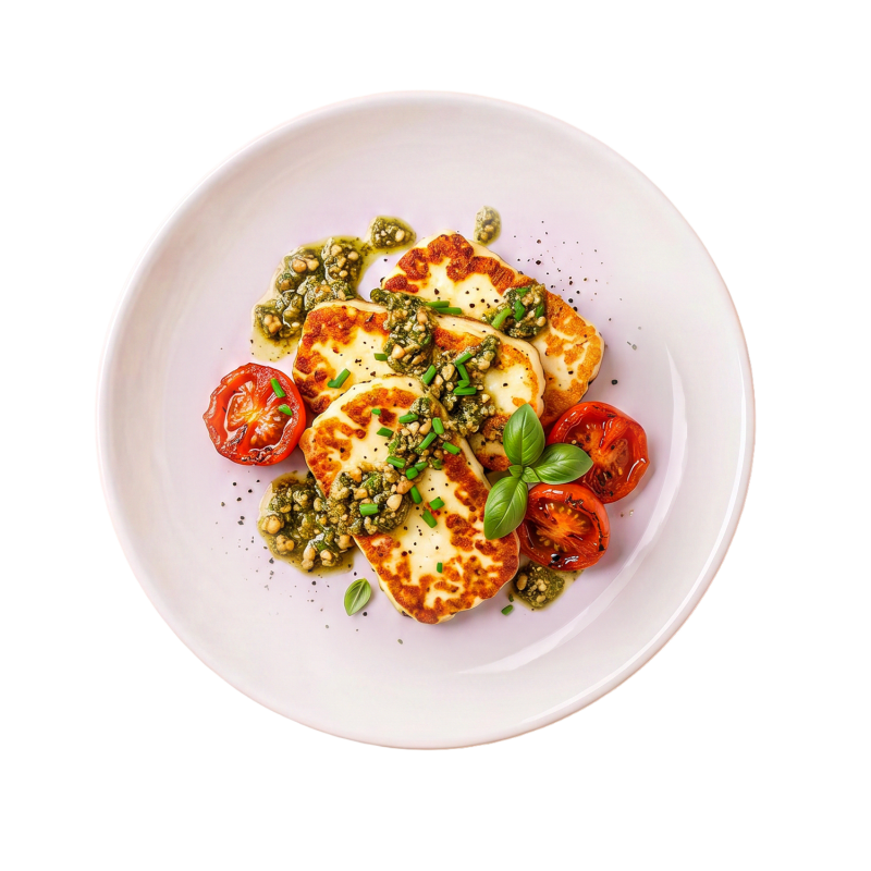 Prato de Halloumi Pesto