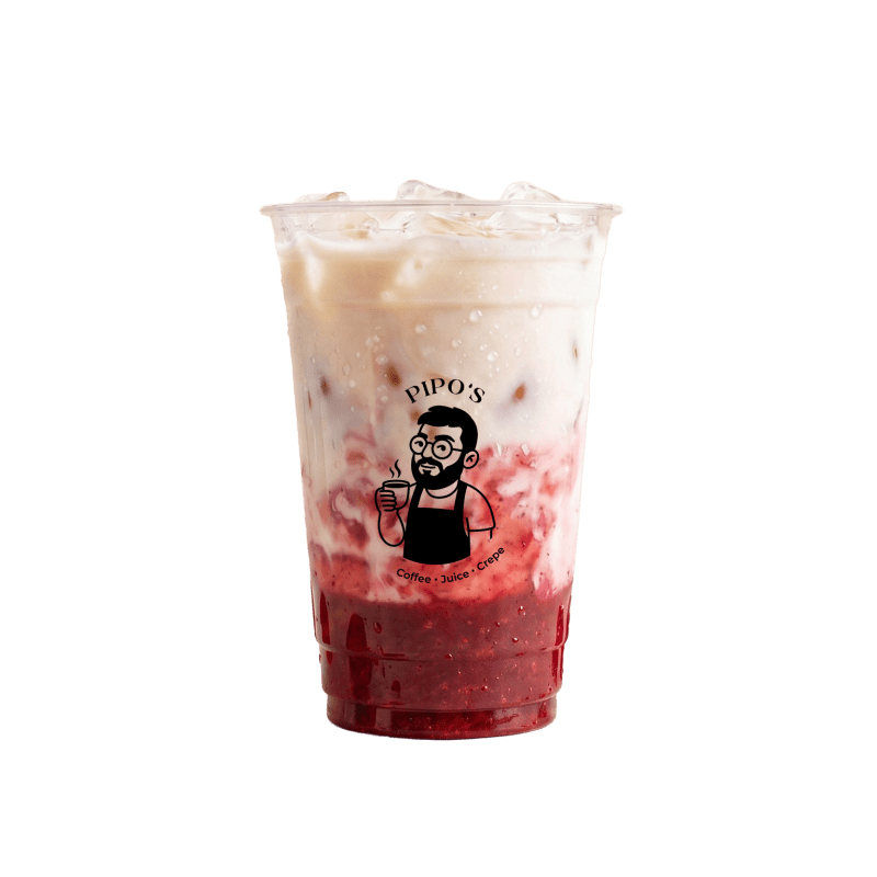 Latte de Framboesa Gelado