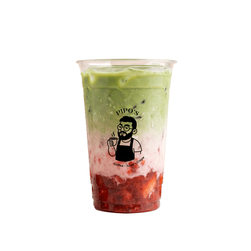 Matcha Latte e Morango Gelado