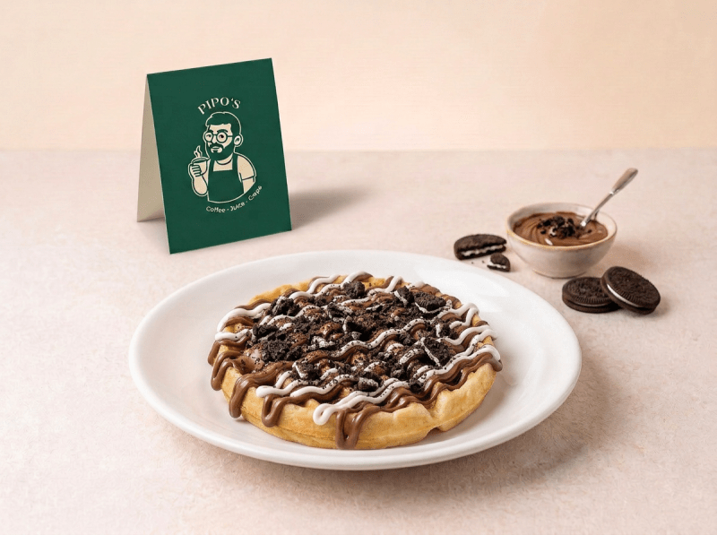 Waffle Nutella + Oreo