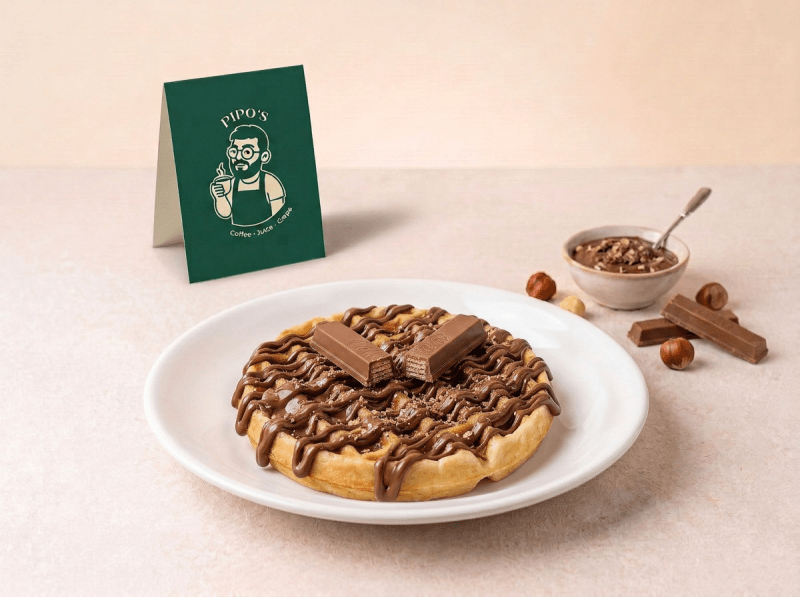 Waffle Nutella + Kit Kat