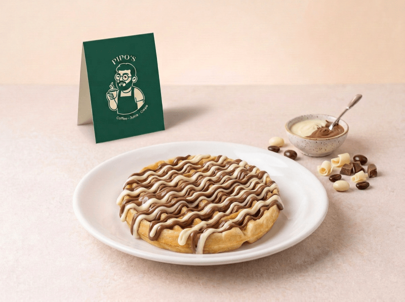 Waffle Nutella + Chocolate Branco
