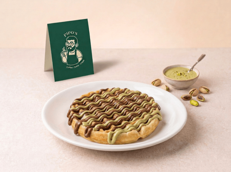 Waffle Nutella + Pistácio