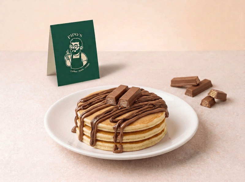 Panqueca Nutella + Kit Kat