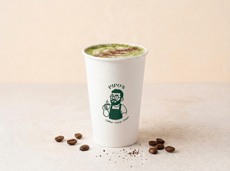 Matcha Latte Com Cafe