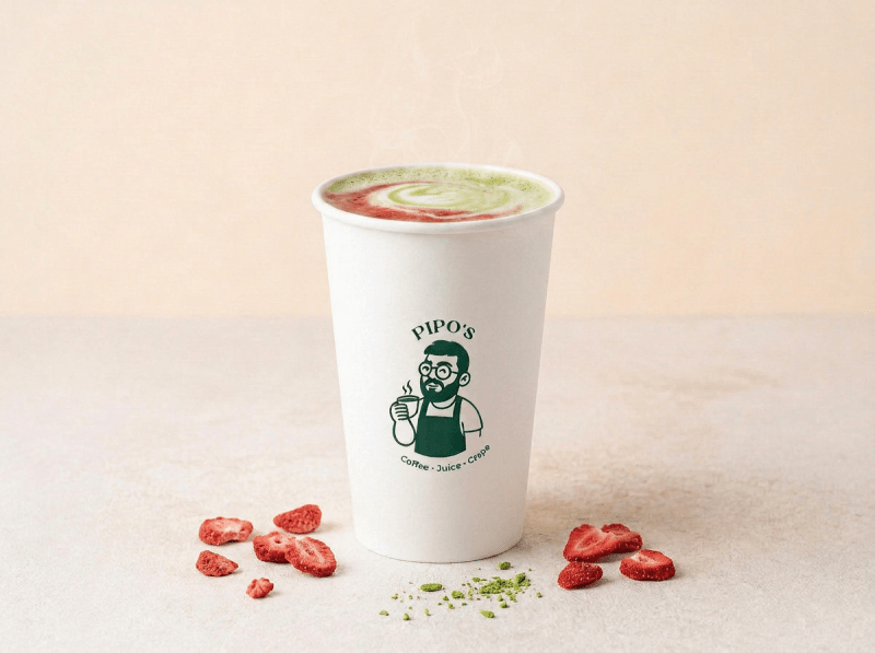 Matcha Latte de Morango