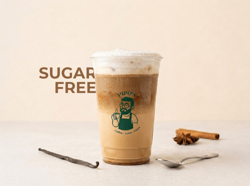 Latte de Baunilha Gelado Sem Açúcar