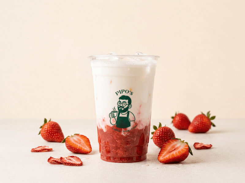 Latte de Morango Gelado