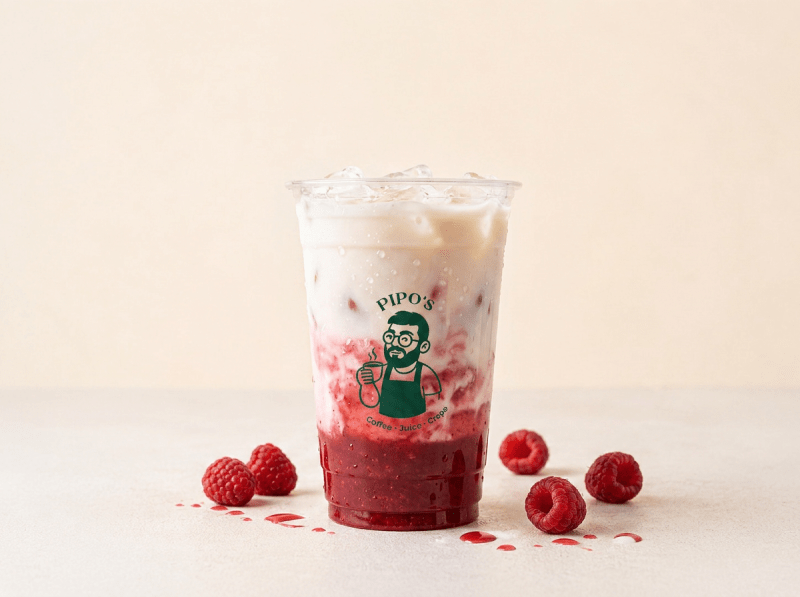 Latte de Framboesa Gelado