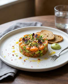 Tartare de salmão com avocado