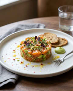 Tartare de salmão com avocado