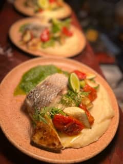 Peixe do dia com legumes