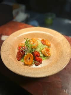 Camarões ao pesto