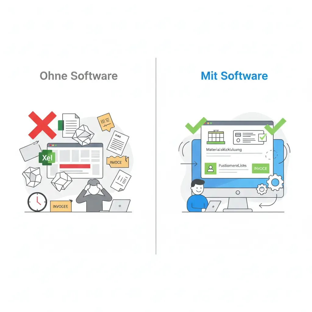 Vergleich: Manuelle Angebotserstellung mit Excel vs. moderne Rechnung-Angebot-Software