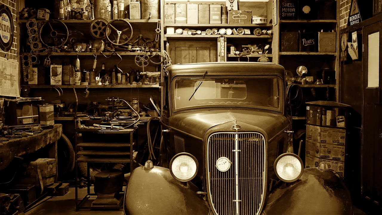 auto, car, garage, auto shop, vintage, vehicle, antique, automobile, automotive, classic, equipment, fix, mechanic, nostalgia, car wallpapers, repair